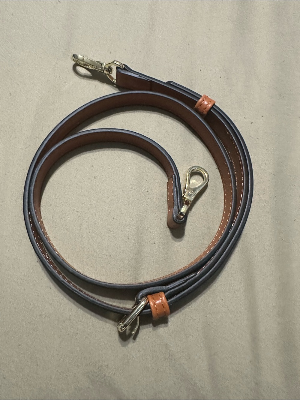 Adjustable Brown Faux Leather Crossbody Replacement Strap Gold Hardware